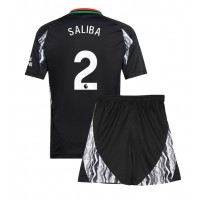 Camiseta Arsenal William Saliba #2 Segunda Equipación Replica 2024-25 para niños mangas cortas (+ Pantalones cortos)